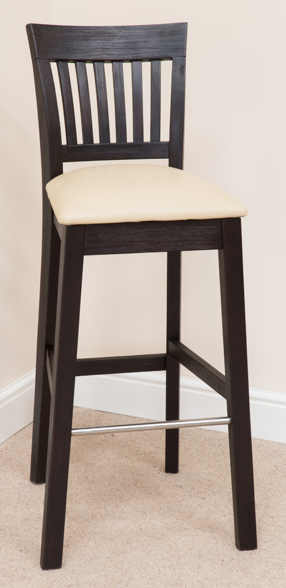 Bar Stool 340, Solid Oak, Beige Fabric - bar stools, bar stool, wooden stools, wooden bar stools, breakfast bar stools, kitchen bar stools